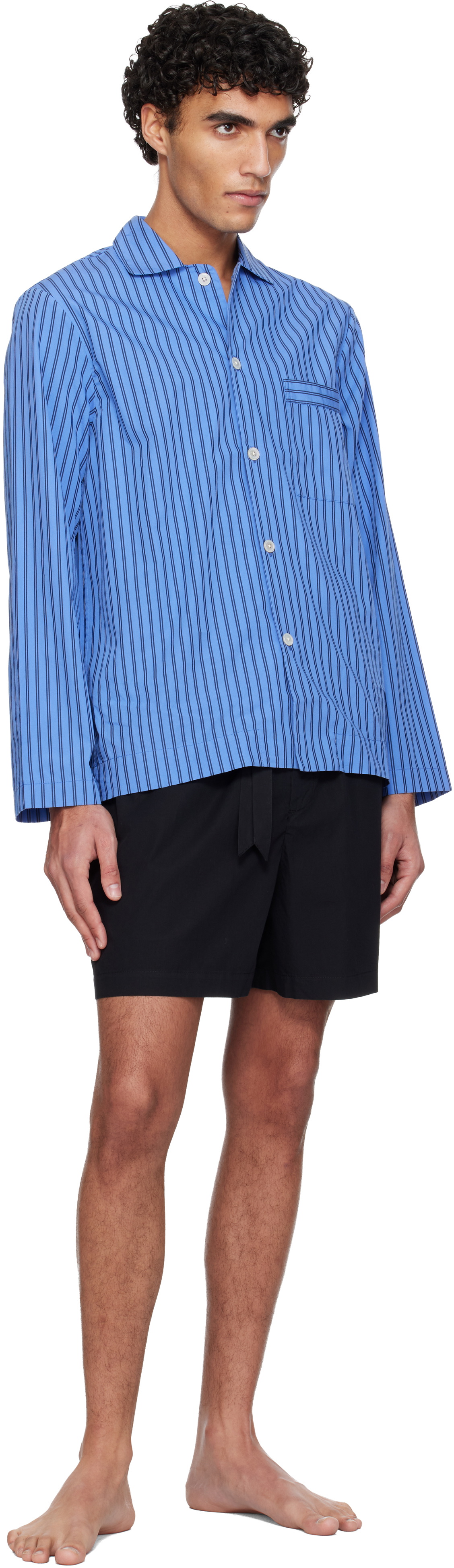 Tekla Black Poplin Pyjama Shorts