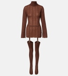Aya Muse Belted semi-sheer minidress