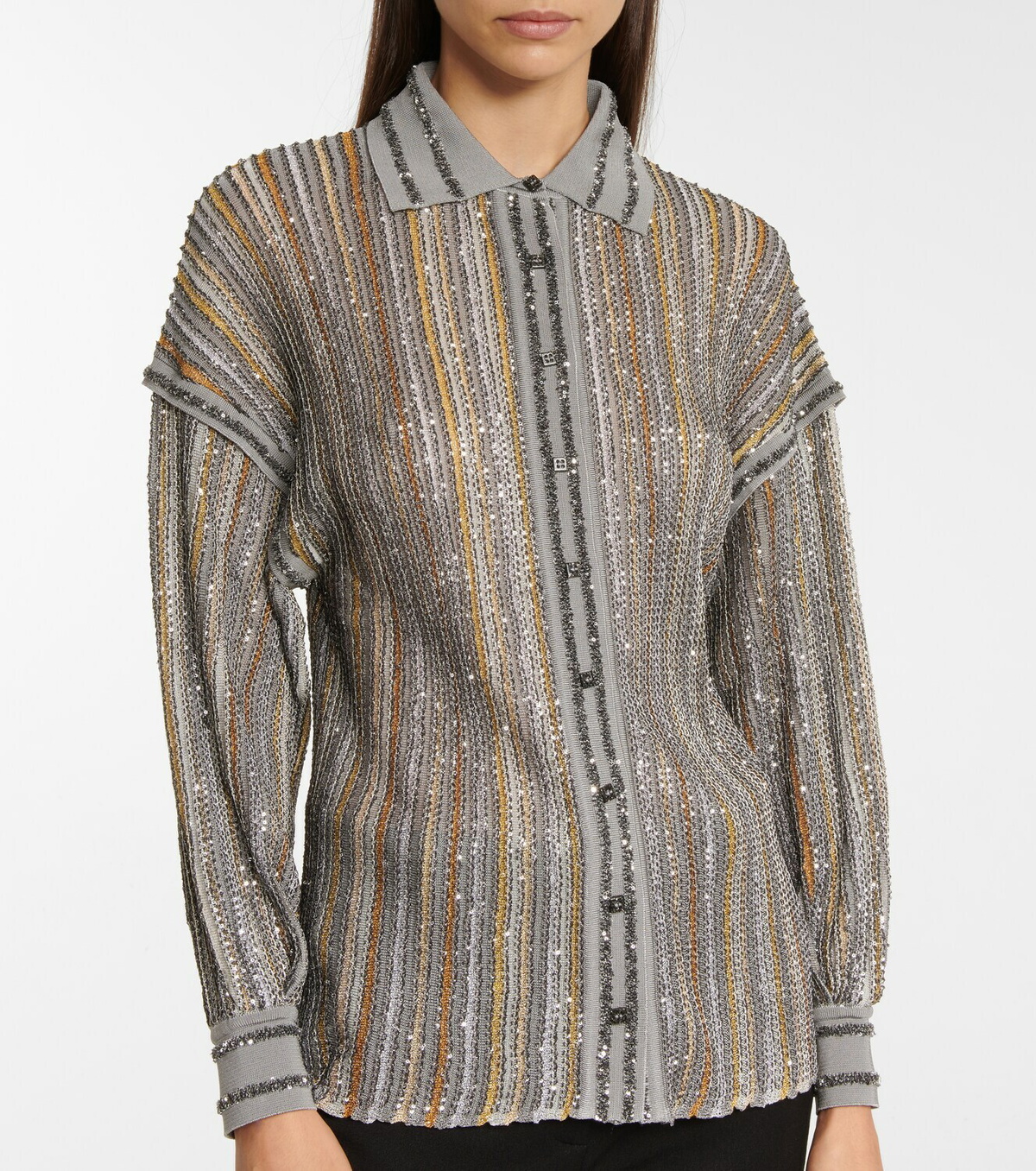Missoni Metallic-knit shirt