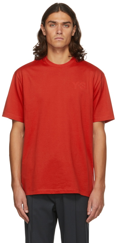 Photo: Y-3 Red Classic Logo T-Shirt