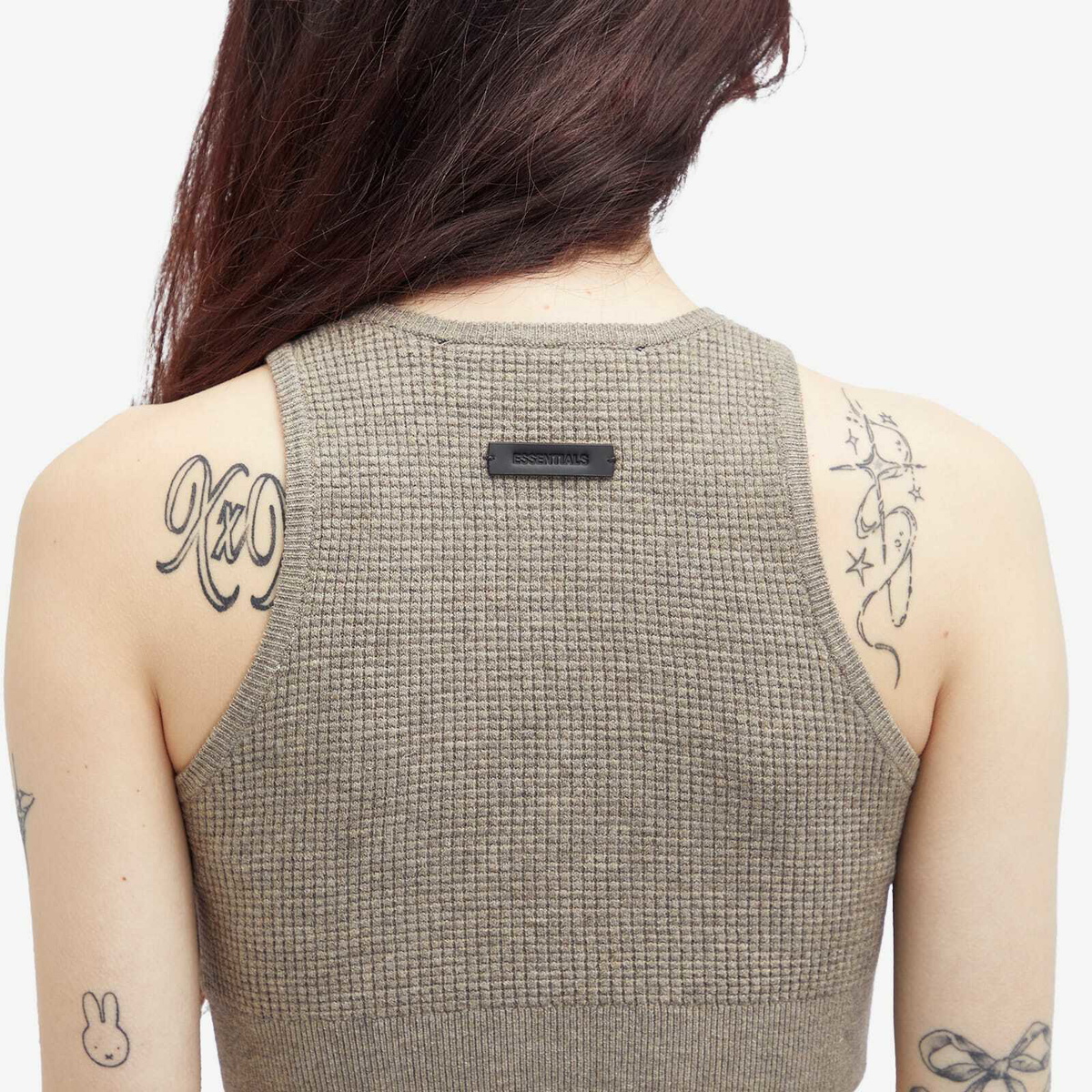 Fear of God ESSENTIALS Women's Waffle Sport Tank Top in Heather Gray
