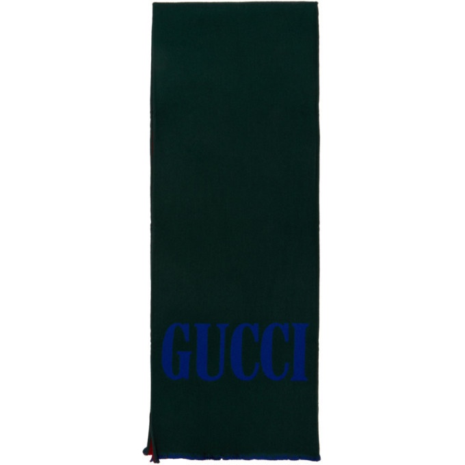 Photo: Gucci Blue and Beige Logo Scarf