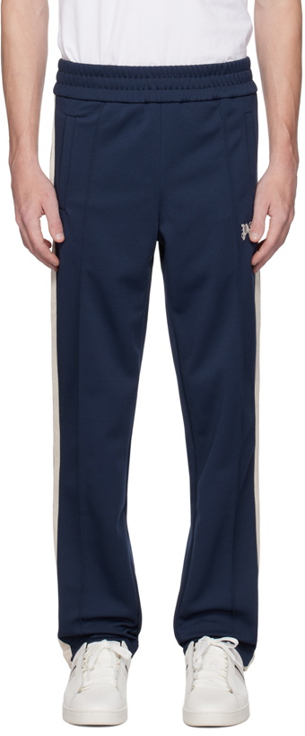 Photo: Palm Angels Navy Monogram Track Pants