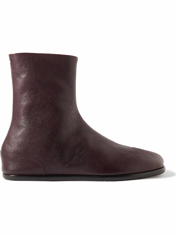 Photo: Maison Margiela - Tabi Split-Toe Leather Boots - Burgundy