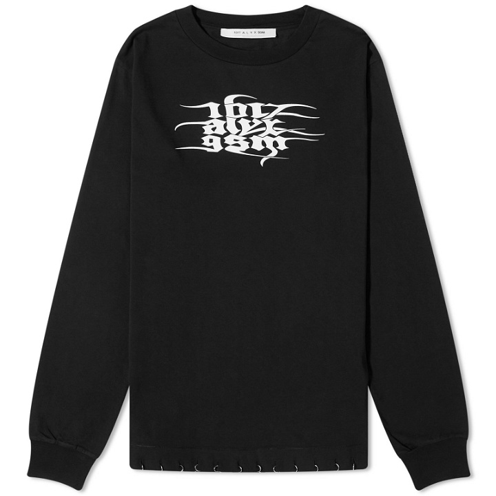 Photo: 1017 ALYX 9SM Men's Long Sleeve Gothic Logo T-Shirt in Black