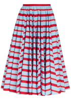 Emilia Wickstead Eglantine Striped Cotton-poplin Midi Skirt Multicoloured