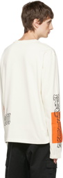 Heron Preston White Color Block Long Sleeve T-shirt