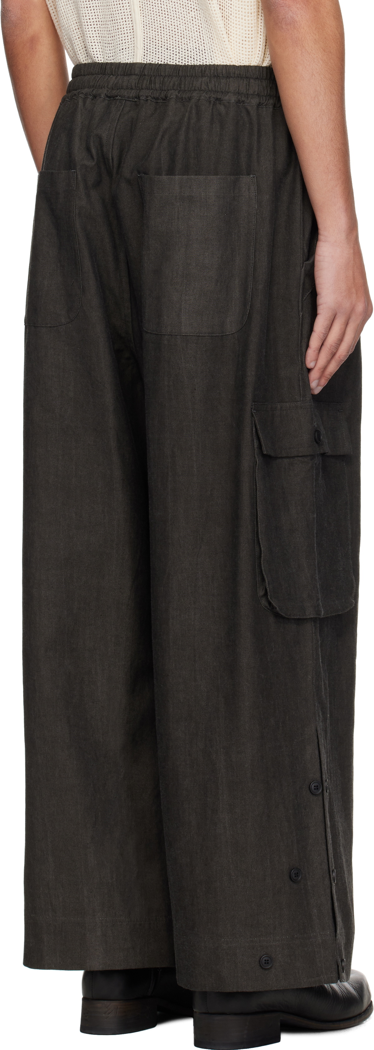 Jan-Jan Van Essche Gray O-Project Brushed LT Canvas Easy Cargo Pants