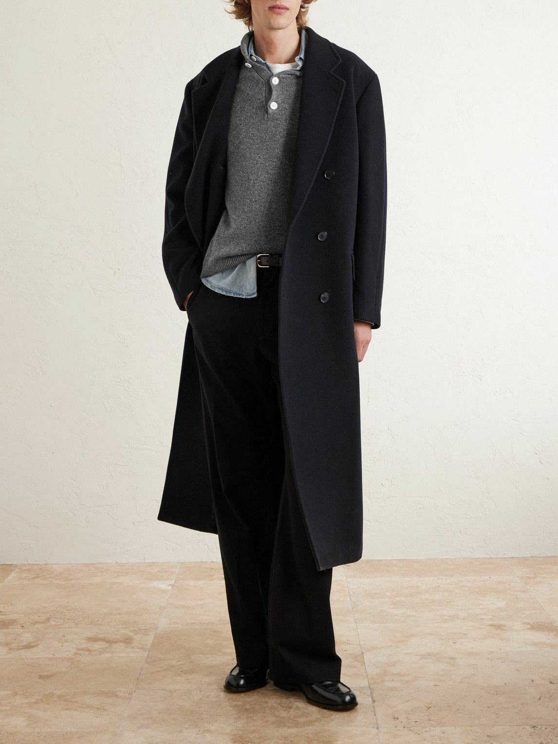 UMIT BENAN - Francis Cashmere Polo Sweater - Gray