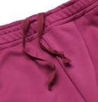 KAPITAL - Slim-Fit Embroidered Velvet-Trimmed Tech-Jersey Sweatpants - Purple