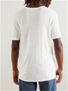 Officine Générale - Garment-Dyed TENCEL™ Lyocell and Linen-Blend T-Shirt - White