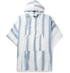 James Perse - Striped Linen Hooded Poncho - Blue