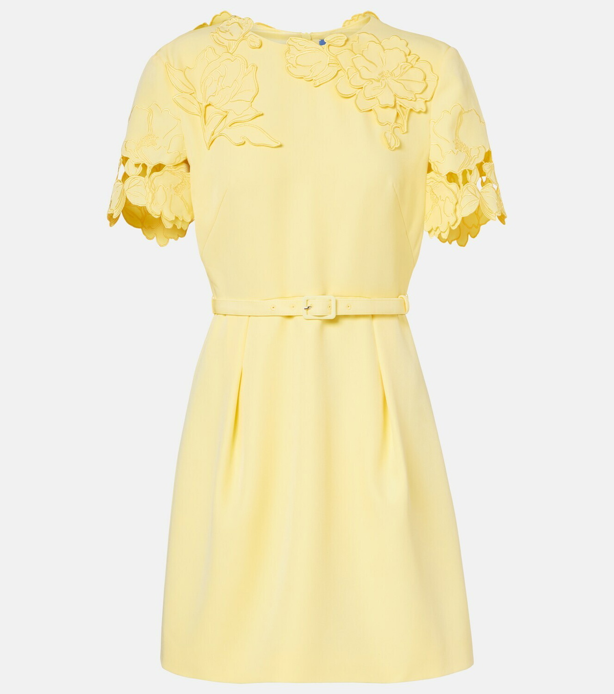 Leo Lin Aurelie belted floral-appliqué minidress
