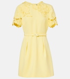 Leo Lin Aurelie belted floral-appliqué minidress