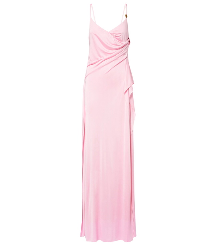 Photo: Versace Medusa gathered jersey gown