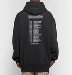 Balenciaga - Oversized Printed Fleece-Back Cotton-Blend Jersey Hoodie - Black