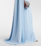 Oscar de la Renta Caped embellished silk-blend gown