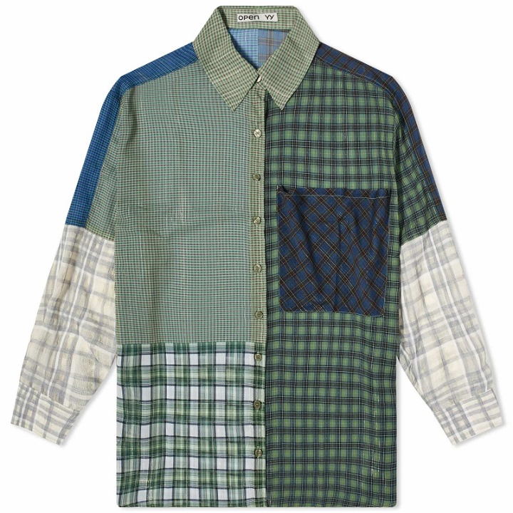 Photo: TheOpen Product Women's The Open Product Mixed Check Shirt in Green