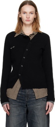 Andersson Bell Black Button Slim Knit Cardigan