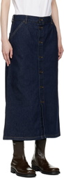 Carhartt Work In Progress Blue Marvin Denim Midi Skirt