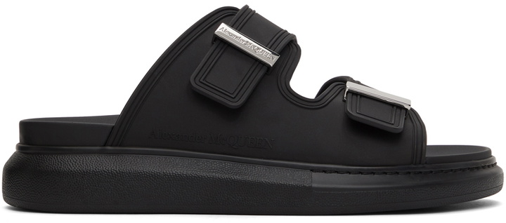 Photo: Alexander McQueen Black Rubber Hybrid Slides