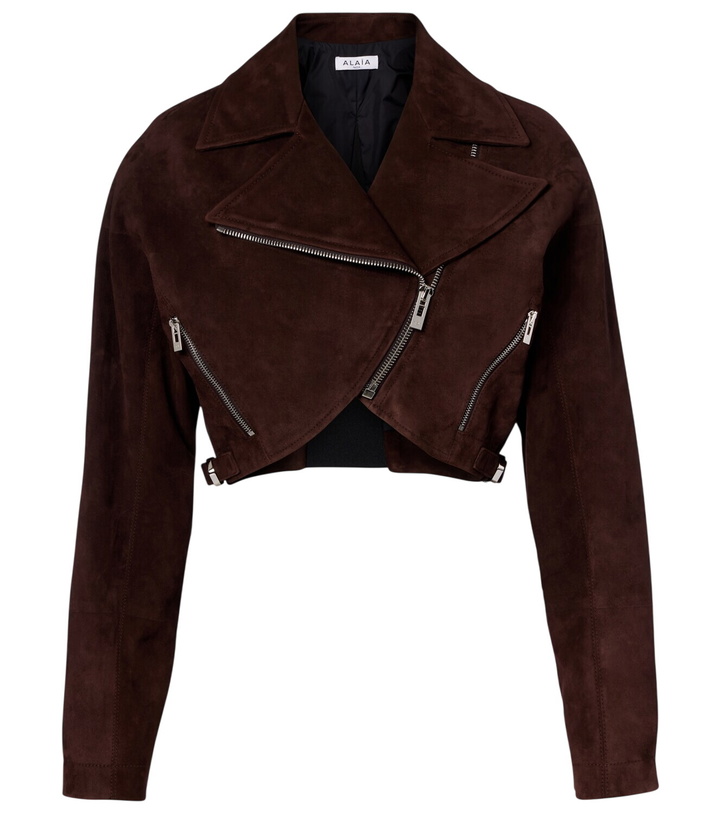 Photo: Alaïa Cropped suede biker jacket