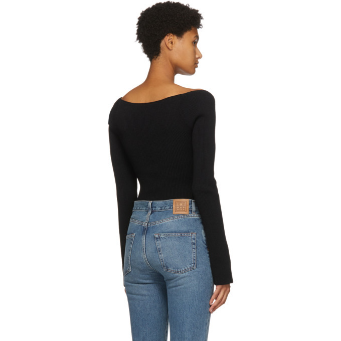 【関税込み】KHAITE ブラック Maddy 長袖トップス KHAITE Maddy Long Bustier Top in Black | FWRD