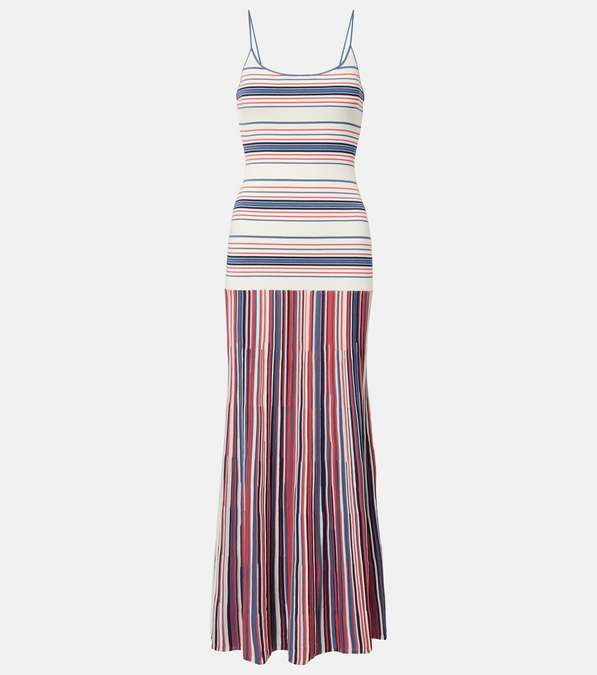 Faithfull Citara striped cotton-blend maxi dress