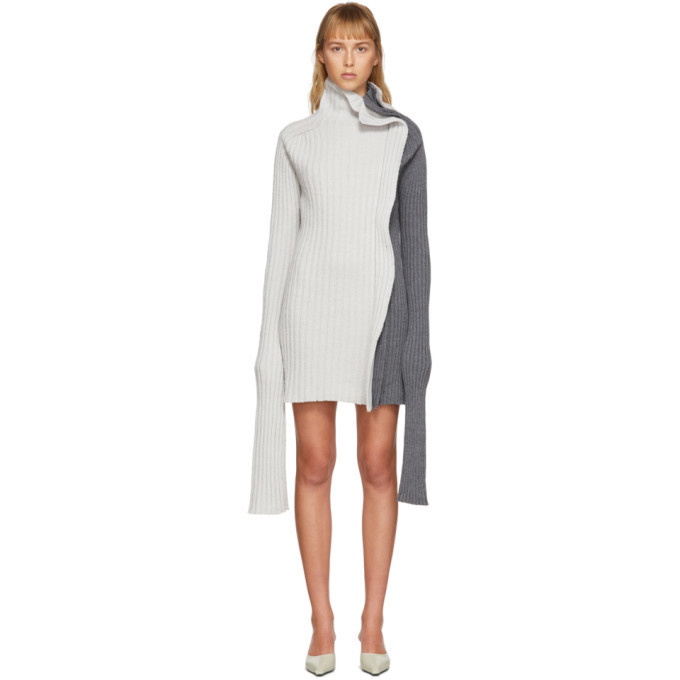 Christina Seewald SSENSE Exclusive Grey Split Dress Sweater