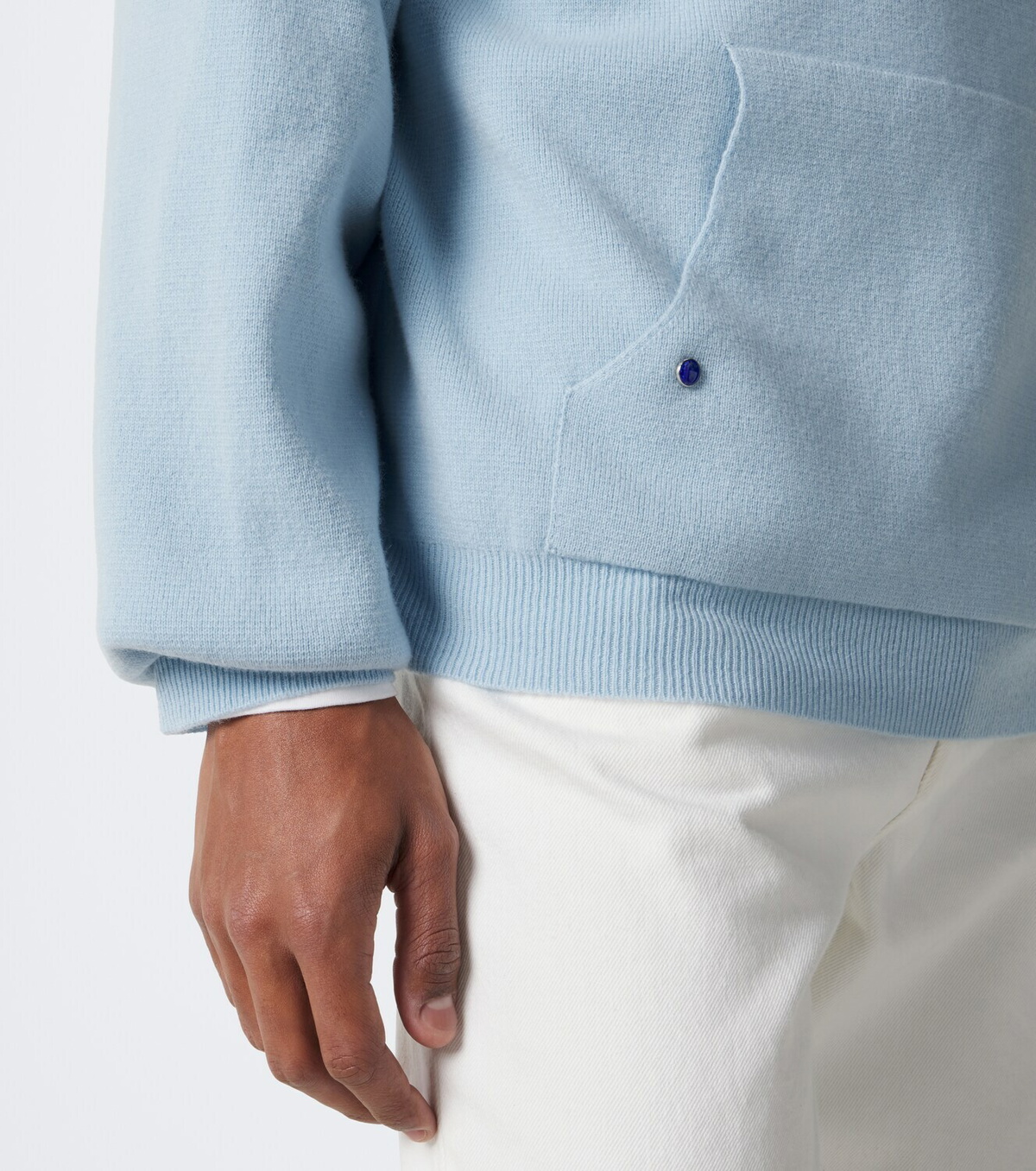 God's True Cashmere Cashmere hoodie with lapis lazuli