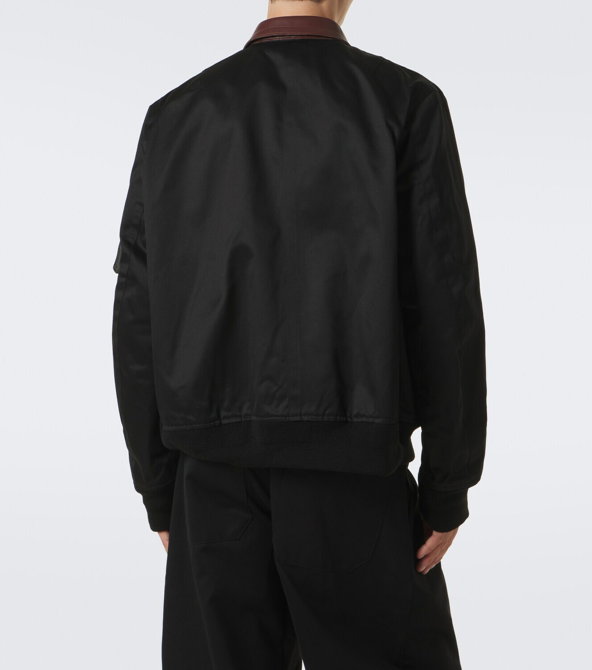 Sacai Leather-trimmed cotton blouson jacket