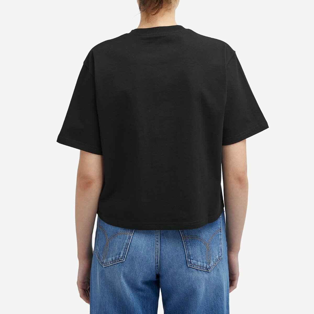 Versace Women's Logo Crop T-Shirt in Black/Gold Versace