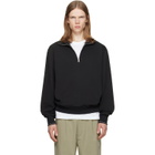 BOSS Black Zipper Neck Structured Cotton Sweatshirt