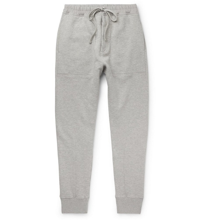 Photo: TOM FORD - Slim-Fit Tapered Loopback Cotton-Jersey Sweatpants - Men - Gray