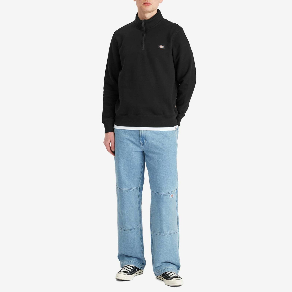 Dickies Men's Oakport Quarter Zip Sweatshirt in Black