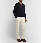 Ermenegildo Zegna - Stretch Cotton and Silk-Blend Twill Drawstring Trousers - Off-white