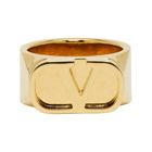 Valentino Gold Valentino Garavani Logo Ring