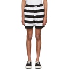 Noah NYC Black and White Rugby Shorts