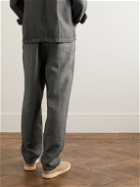 120% - Straight-Leg Linen Trousers - Gray