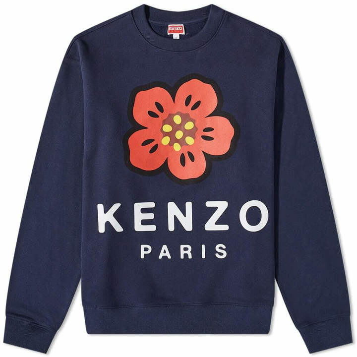 Photo: Kenzo Men's Logo Print Crew Sweat in Midnight Blue