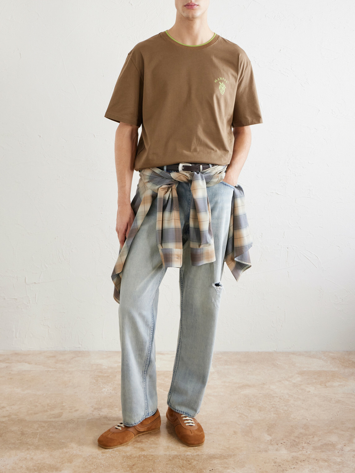 MANAAKI - Logo-Printed Cotton-Jersey T-Shirt - Brown