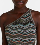 Missoni Zigzag one-shoulder lamé maxi dress