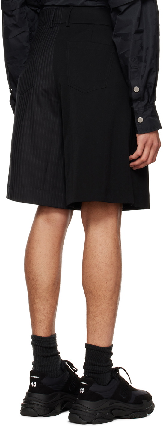 Feng Chen Wang Black Pinstripe Shorts Feng Chen Wang