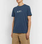 A.P.C. - Logo-Print Organic Cotton-Jersey T-Shirt - Blue