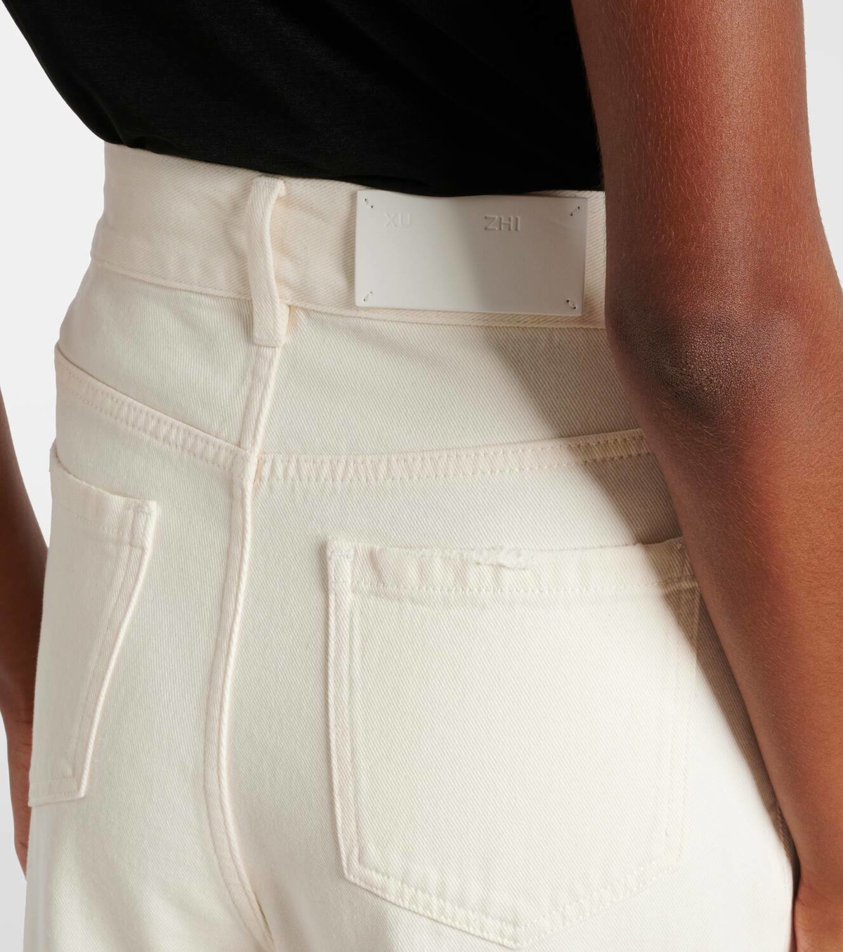 Xu Zhi Embellished distressed wide-leg jeans