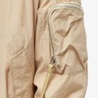 Helmut Lang Men's Sheer Nylon Logo Bomber Jacket in Uniform Khaki