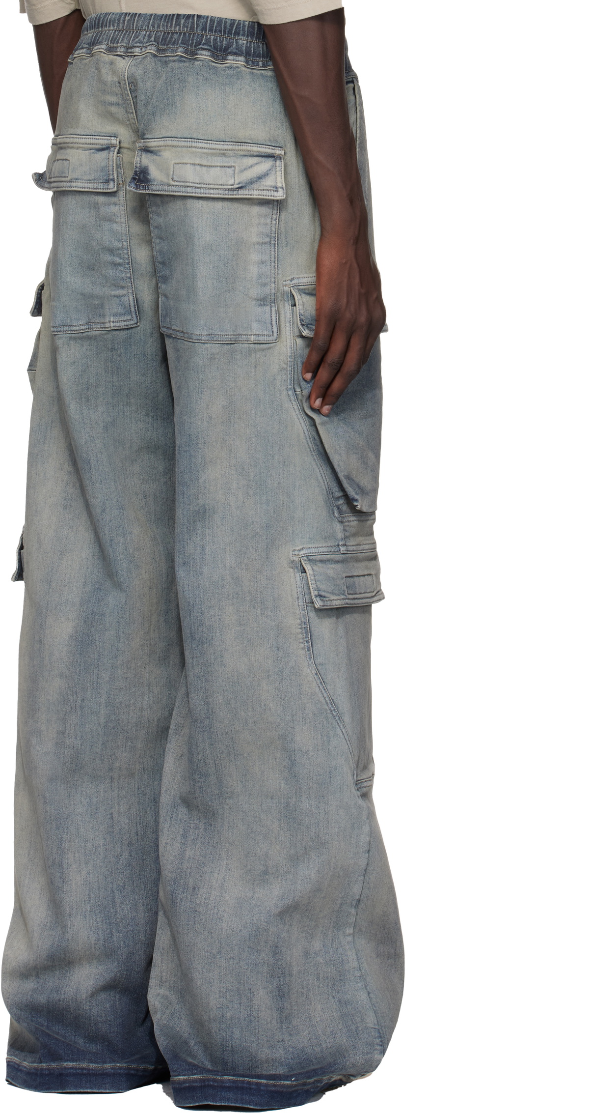 デニム・ジーパン Rick Owens DRKS WOMEN DOUBLE CARGO JUMBO BELAS WASHED INDIGO Rick Owens DRKSHDW Womens Double Cargo Jumbo Bela Pants