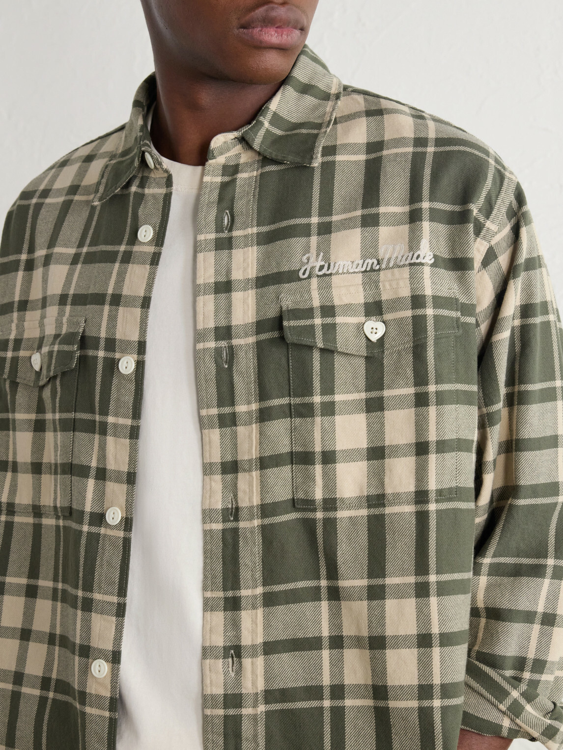 Human Made - Logo-Embroidered Checked Cotton-Flannel Shirt - Green