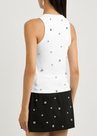 Giuseppe DI Morabito Stud-embellished Ribbed Stretch-cotton Tank White