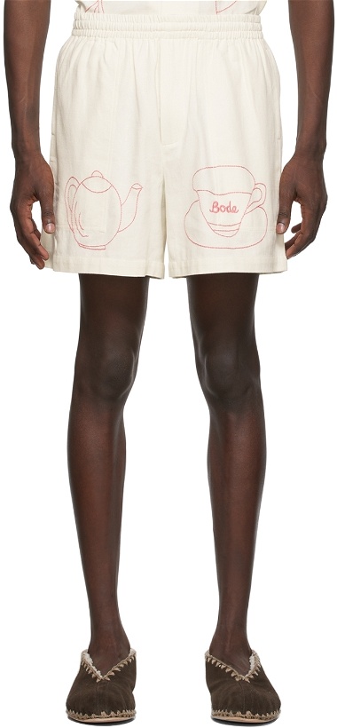 Photo: Bode SSENSE Exclusive White Limited Edition Tea Time Rugby Shorts